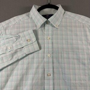 Vineyard Vines Mens Slim Fit Murray Shirt Green Blue Tattersall Check 1W1431 L